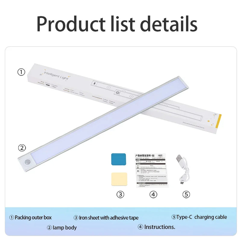 Luz noturna de LED sem fio com sensor de movimento