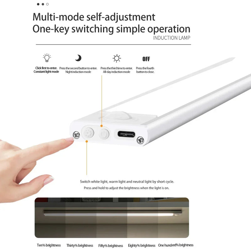 Luz noturna de LED sem fio com sensor de movimento